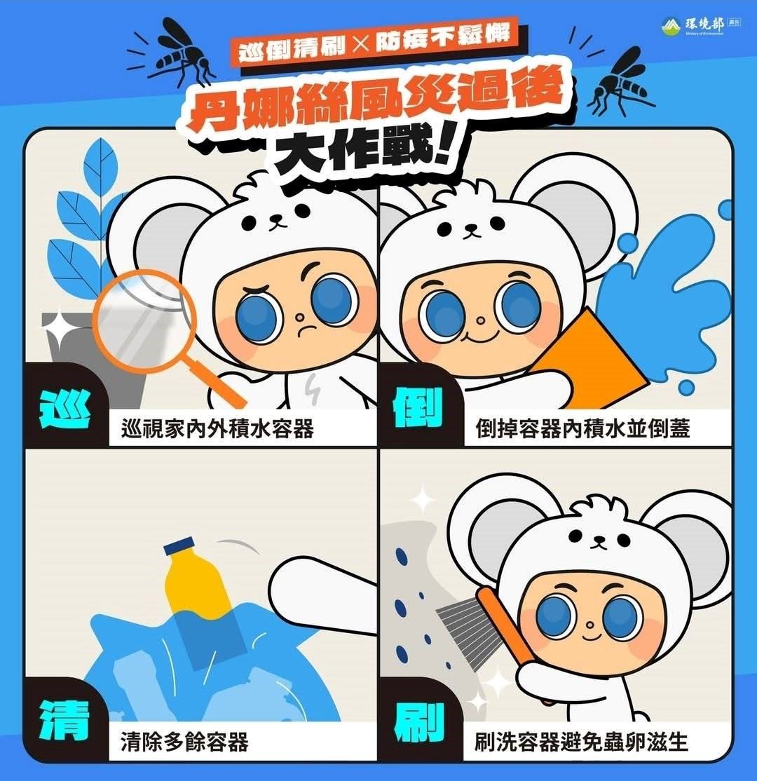 丹娜絲颱風過後【巡、倒、清、刷】守護安全健康美麗的家園