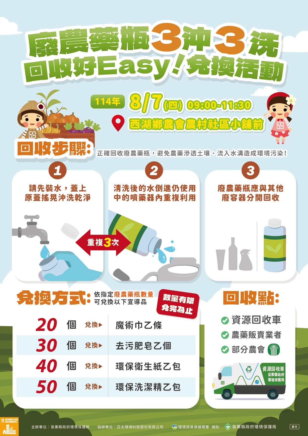 推動3沖3洗正確回收　守護農村與環境共好