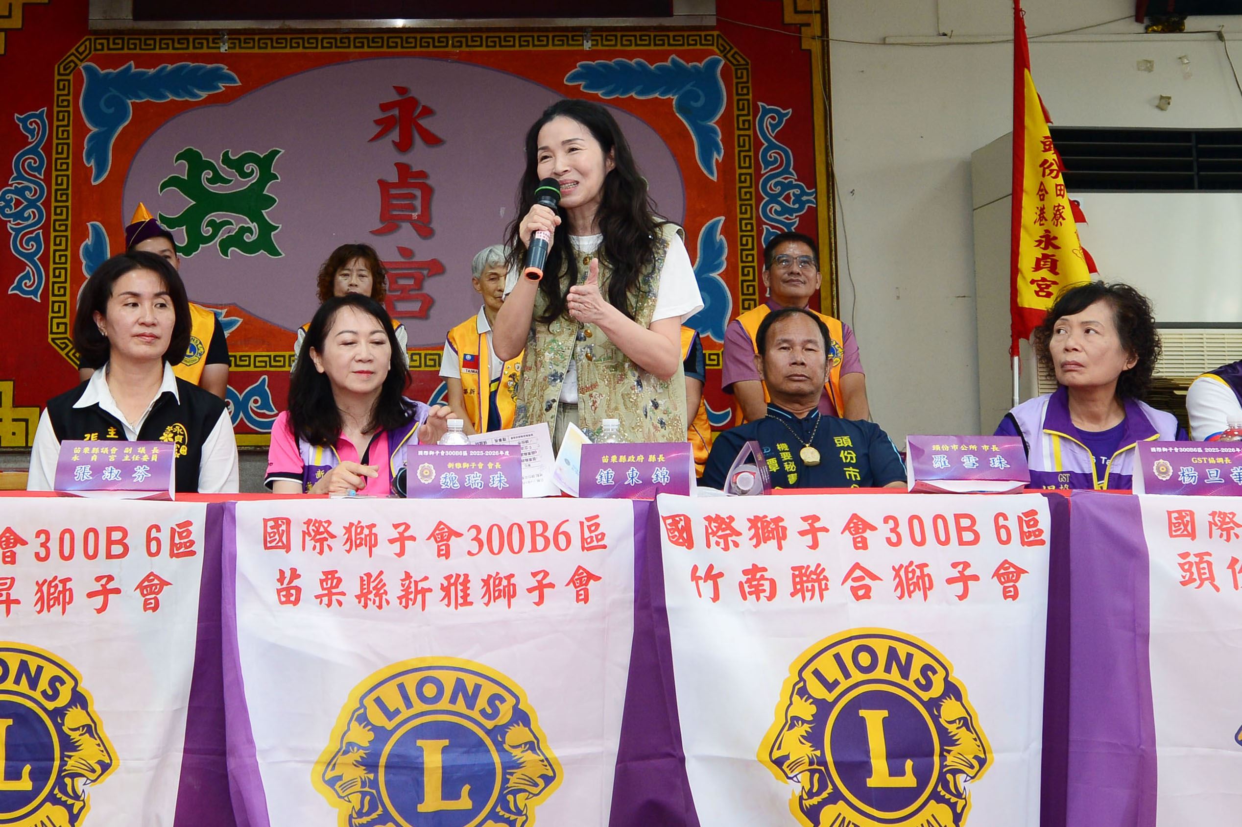 苗栗縣新雅獅子會與永貞宮合捐白米物資嘉惠縣內24個社福團體