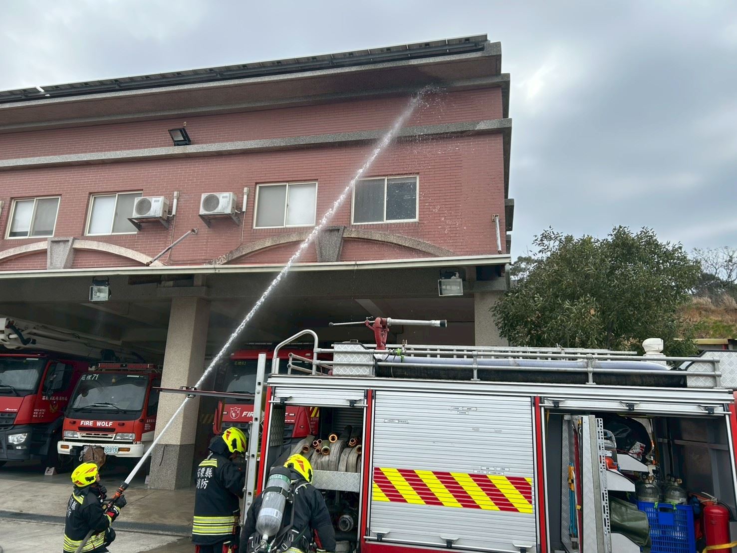 苑裡分隊實施救災訓練