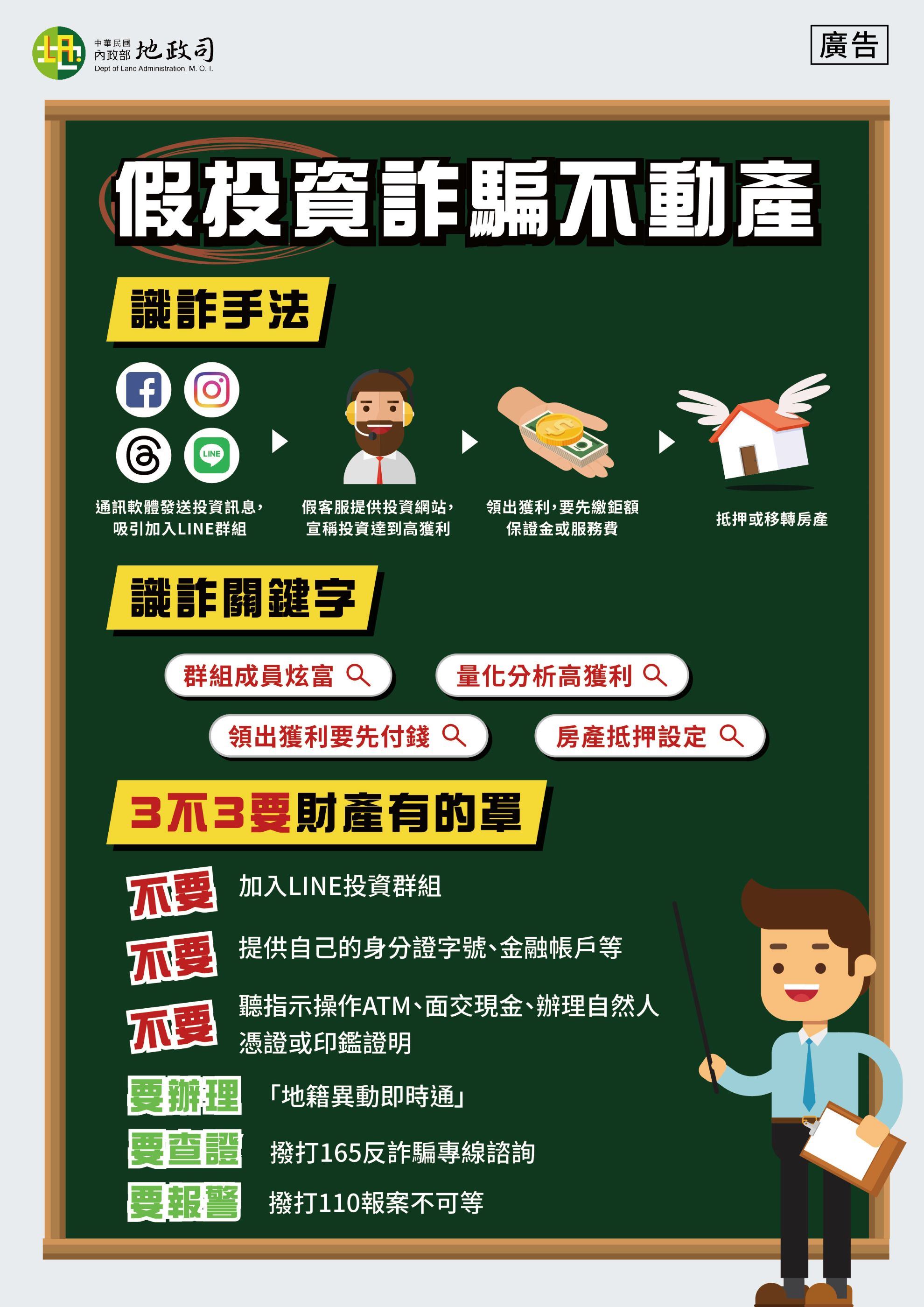假投資詐騙不動產識詐宣導