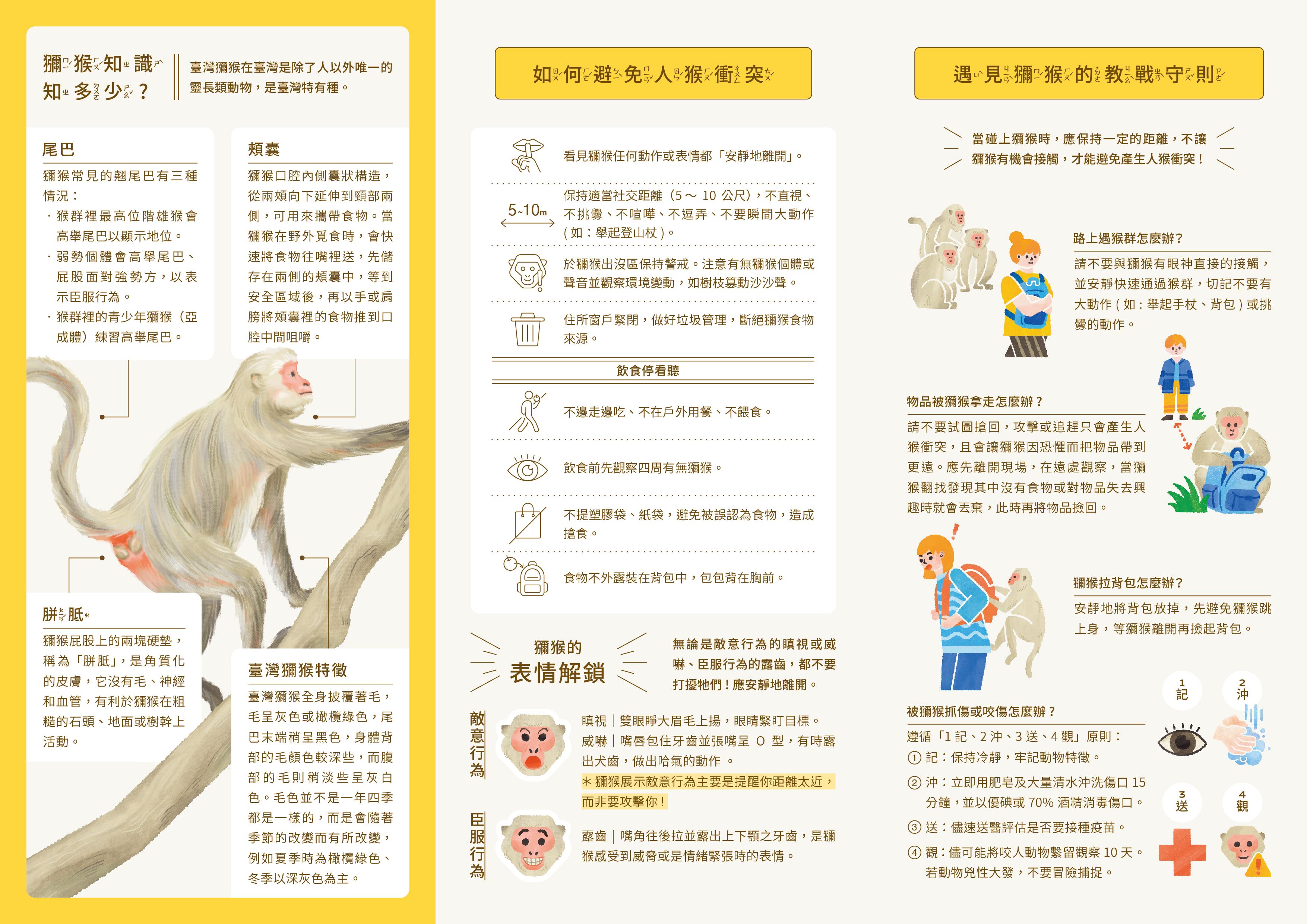 臺北市動物保護處分享「與猴共處」摺頁電子檔，供民眾或校園師生自行應用於教育宣導，詳如附件。