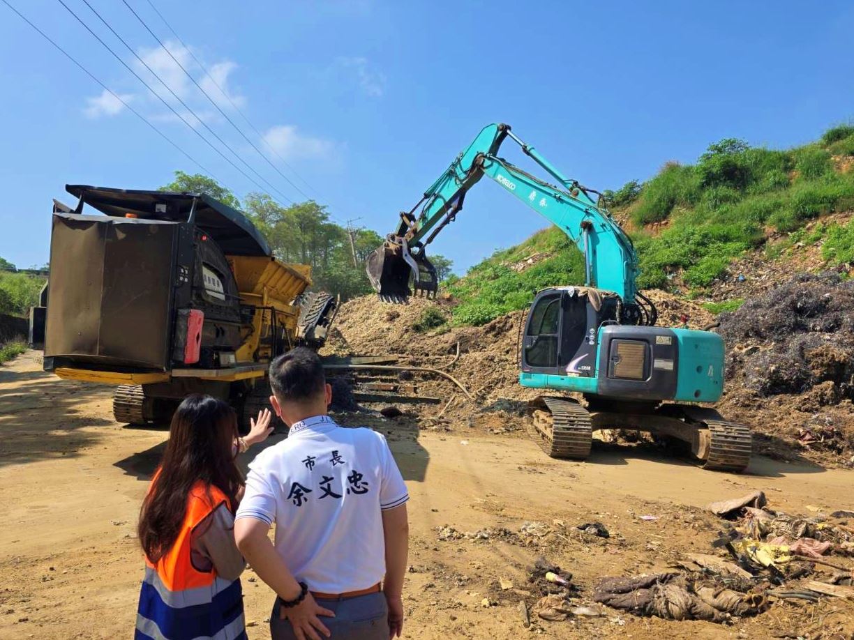 苗栗市西山掩埋場廢棄物破碎篩分作業加速清運啟動