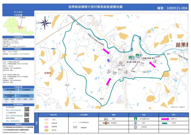 大西村簡易疏散避難地圖