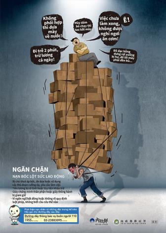 防制人口販運宣導海報(禁止勞力剝削)越南文