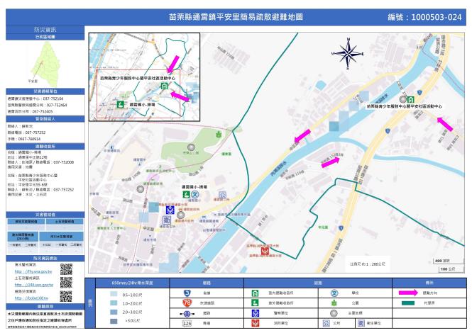 平安里簡易疏散避難地圖